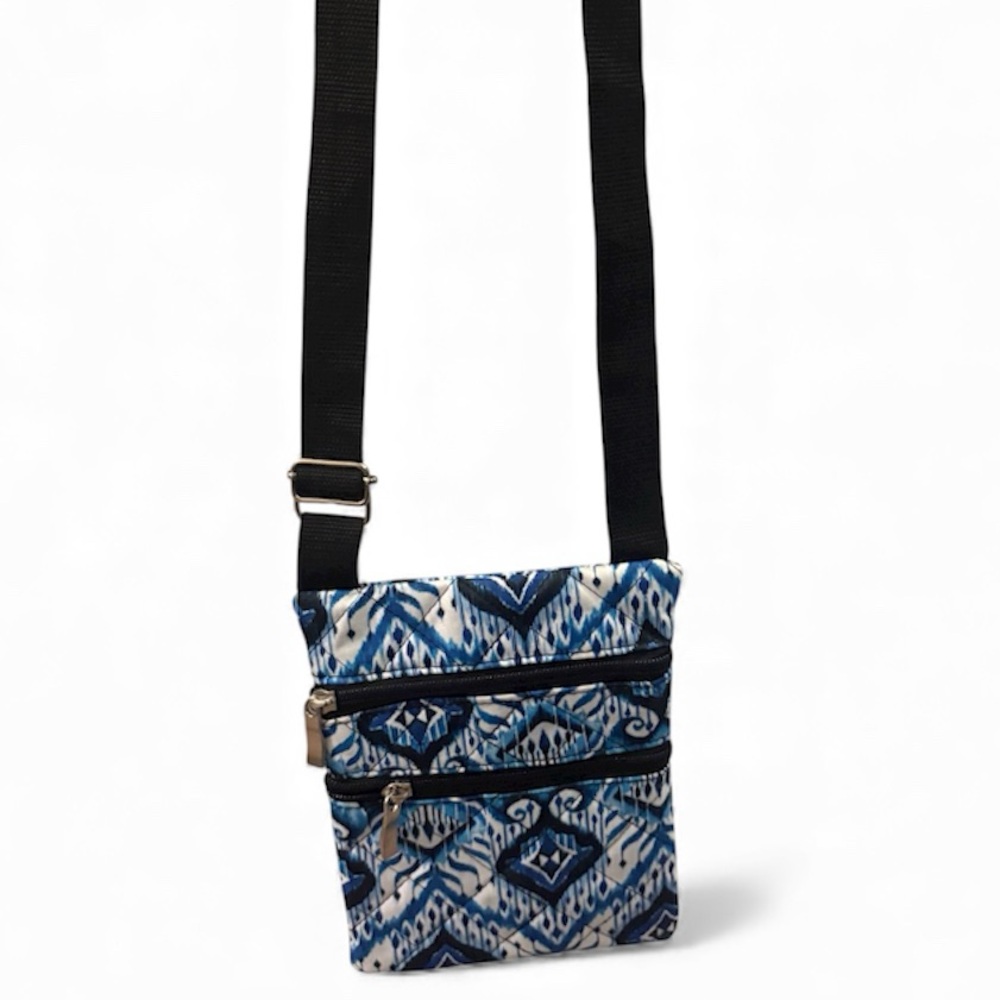 NWOT Small Blue and White Patterned Crossbody Bag